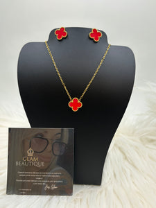 Set clover cadena & aretes