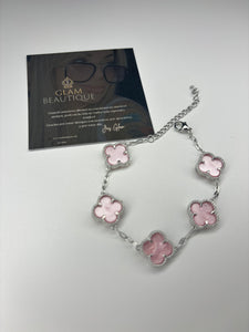 Pulsera Clover Plata Rosada